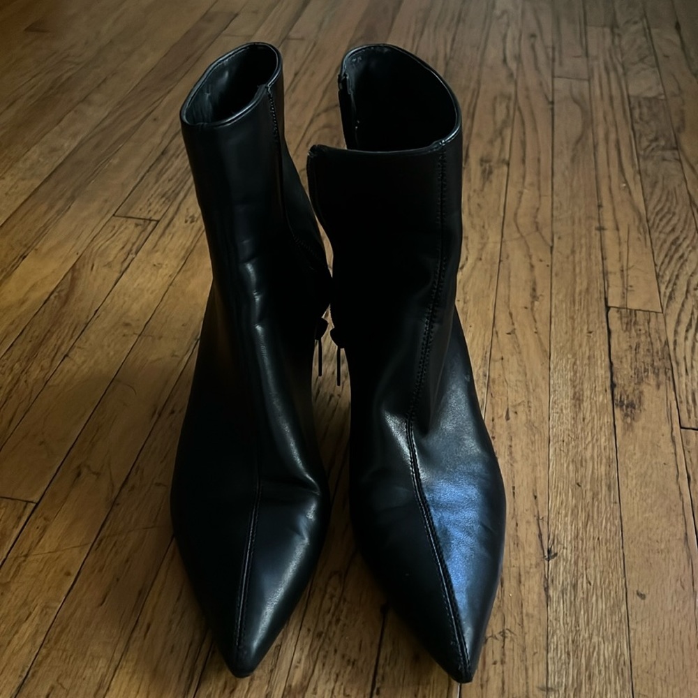 Zara black kitten heel ankle boots